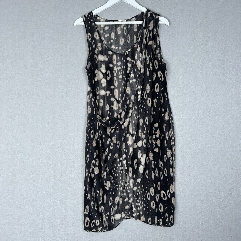 L'Agence Womens Dress 8 Gray Silk Wrap Slip Drape Cocktail Y2K 90s Dark Feminine